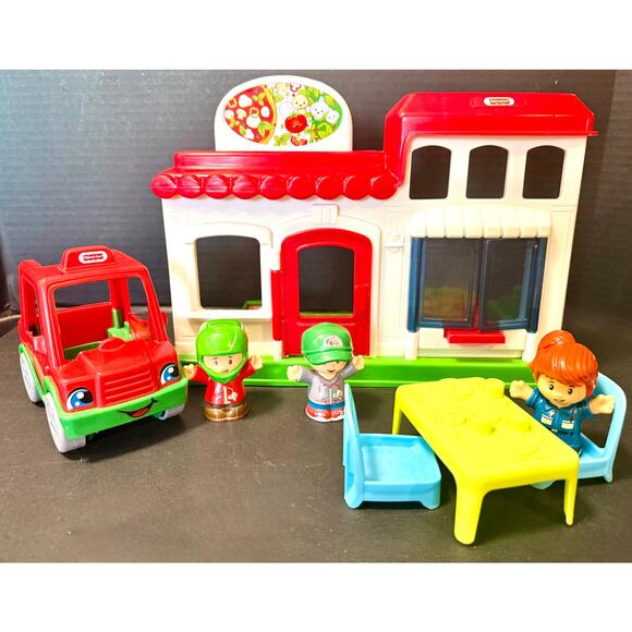 fisher-price Little People Playset We Deliver Pizza Place Delivery truck set - Picture 2 of 9